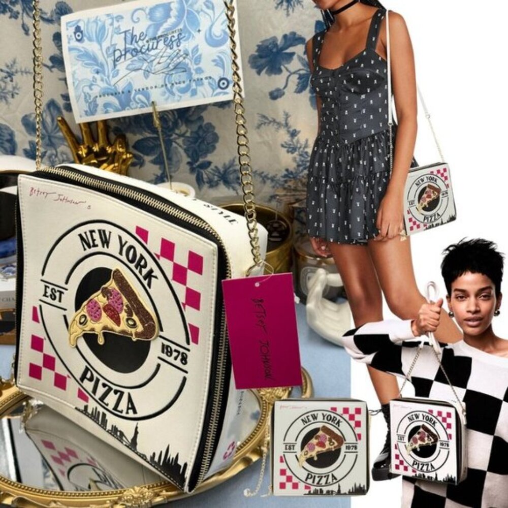 🆕 BETSEY JOHNSON 🧿 NWT A Matter Of Crust Novelty NYC Pizzabox Crossbody Bag